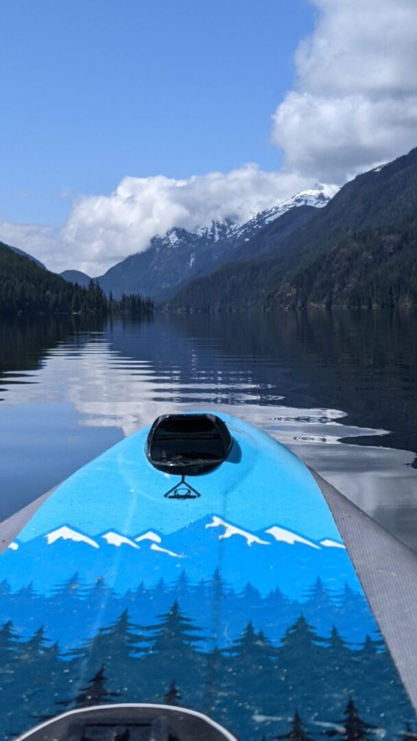 A front view of a kayak